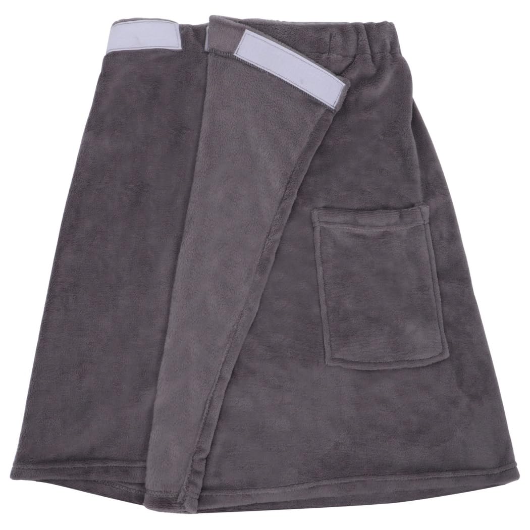 Saunakilt mit Tasche für Herren, tragbares Saunatuch mit praktischer Tasche, verstellbares Badetuch für Männer mit elastischem Bund und Nylon-Klettverschluss für Sauna und Dusche
