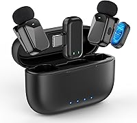 Vista 1 de PoP voice Mini micrófono inalámbrico Lavalier para iPhone 15/16/17 y Android, micrófono de solapa con reducción de ruido, duración de batería de 30