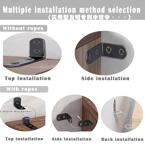 Miniatura 4 de Anclajes para muebles, pequeñas correas estéticas para muebles, aparadores, paredes, anclaje de seguridad para muebles a prueba de niños y bebés, tu