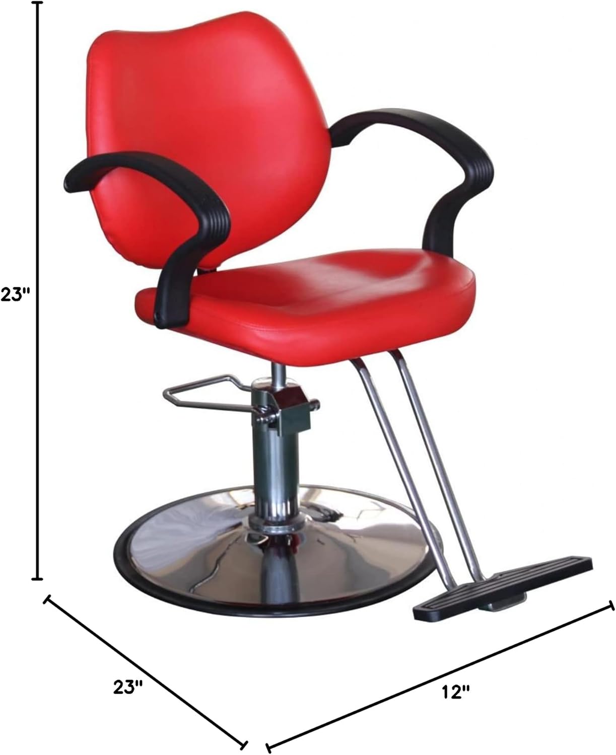 Salonsunny Red Styling Chair Hydraulic Pump 360 Swivel Salon All Purpose Barbering Chairs