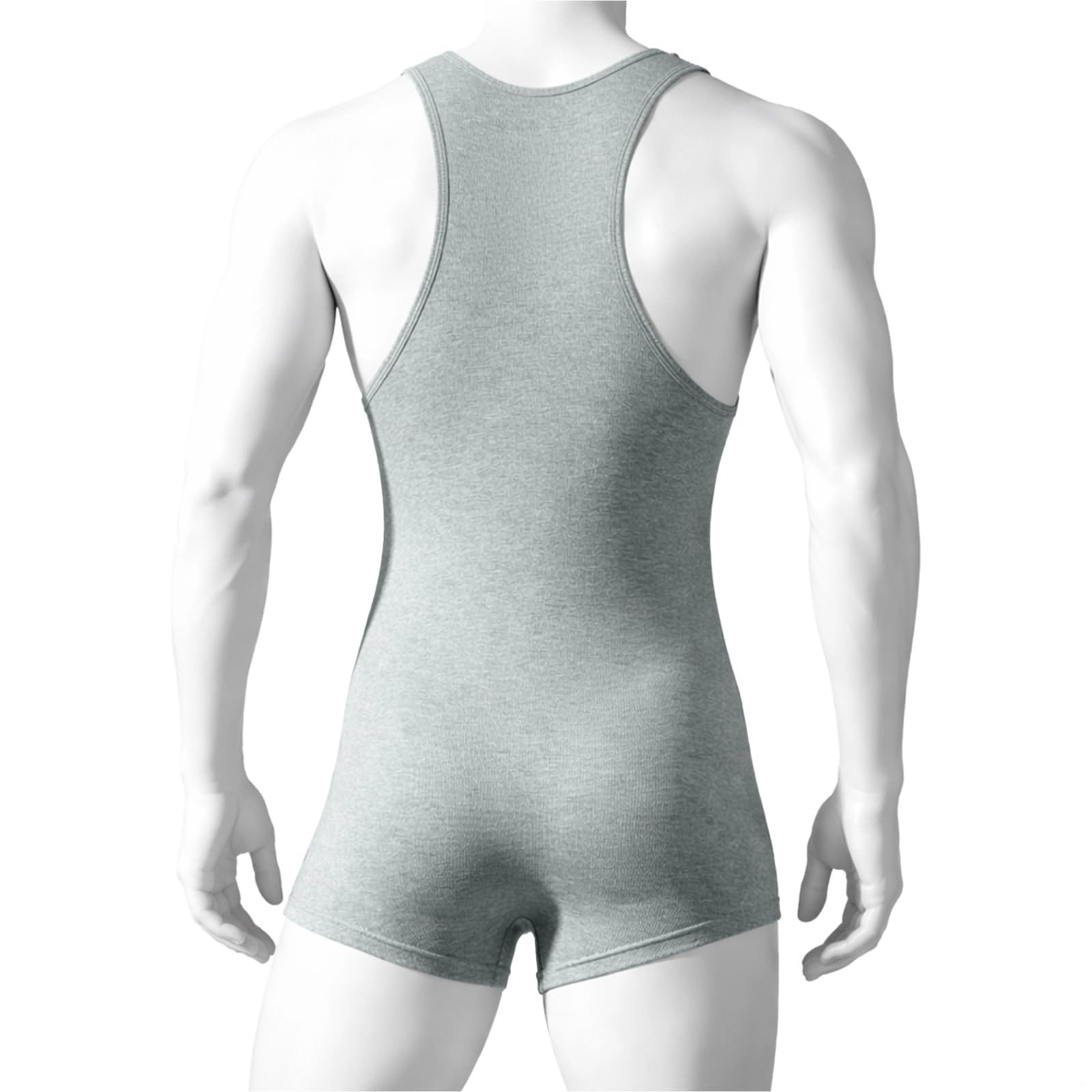 Body sin mangas para hombre ropa interior atlética gris de algodón cómodo 6