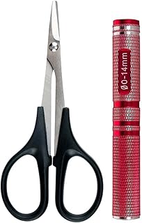 LAFEINA 0-14mm Hole Puncher Reamer and Curved Scissors for RC Car Lexan Plastic Body Shell (Red)