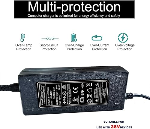 Miniatura 5 de Tres modelos similares de cargadores de batería de 42V 2A juntos para evitar comprar el modelo incorrecto, adecuado para scooters eléctricos de 36 V