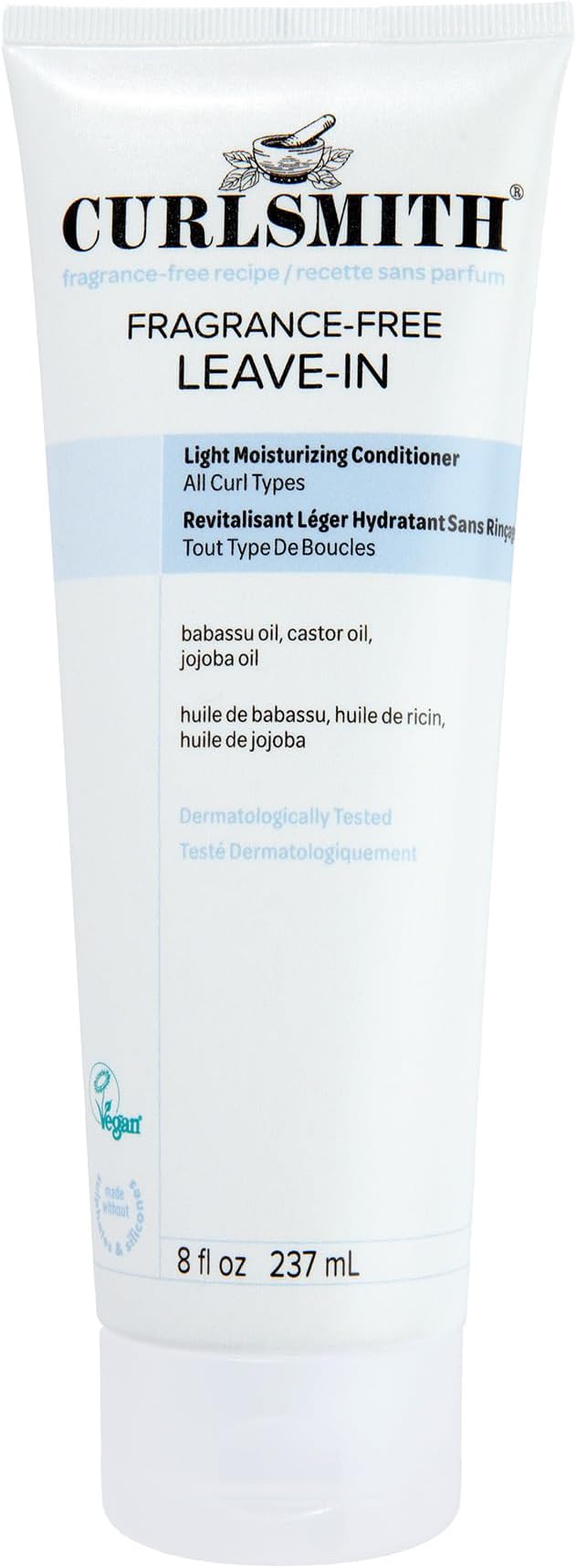 Fragrance-Free Leave In Conditioner, Hydrating Deep Conditioner with Lightweight Texture for Soft, Defined Curls (8 oz)