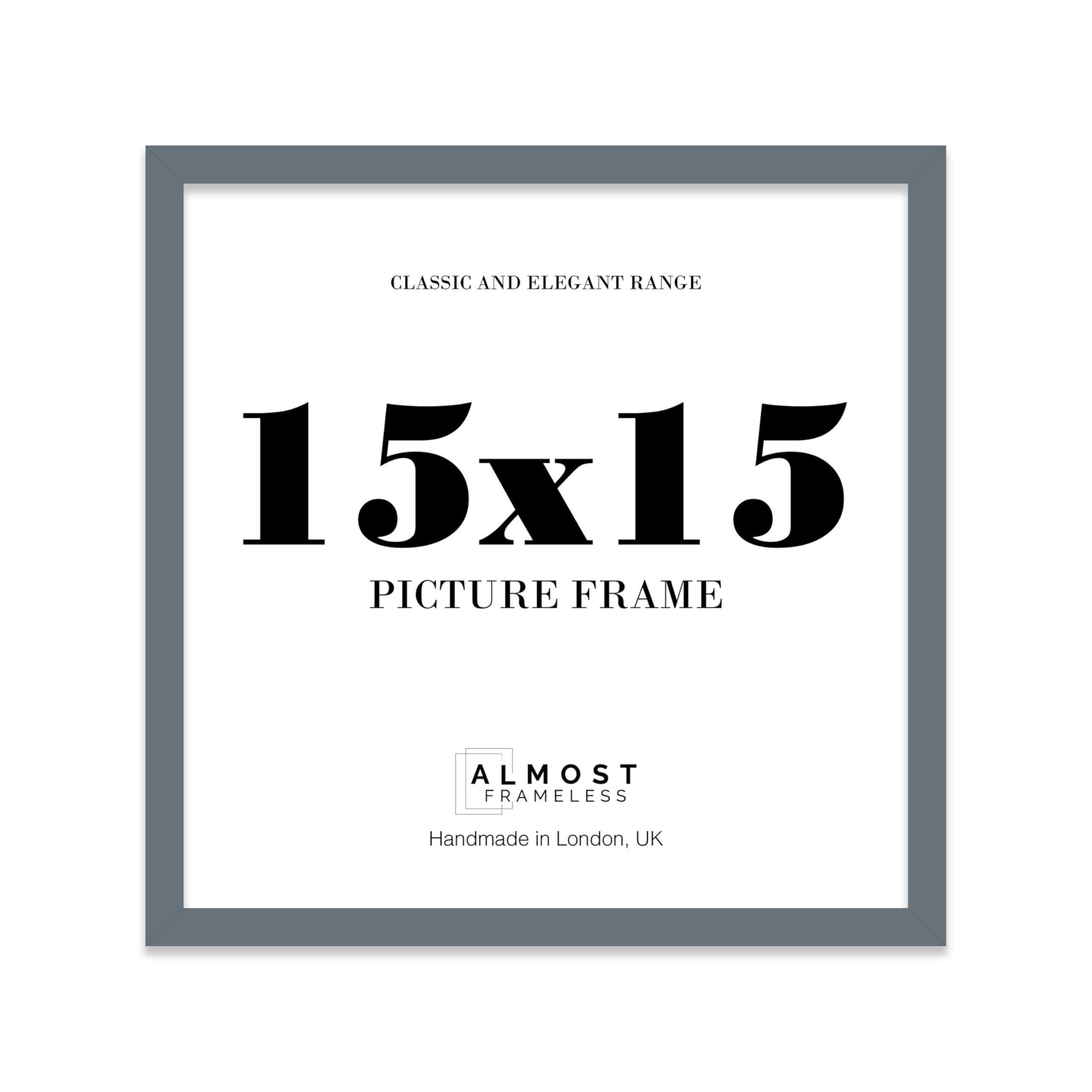 15x15 Grey Picture Frame for Square Photos, Posters, Prints & Artwork, (50.8 x 40.6cm) Wall Display Thin Edge Photo Frame for Home, Office, Gallery Wall, 1 Pack