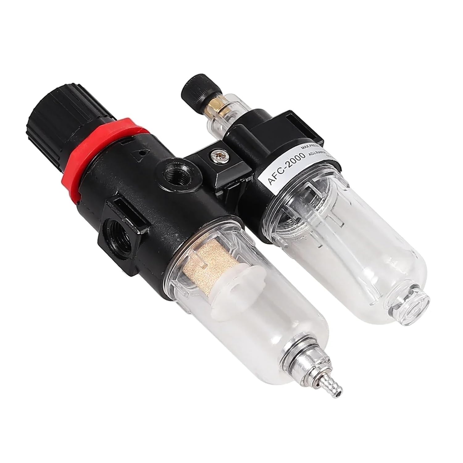 1/4"Oil Water Separator Filter Regulator Trap Plastic Copper Core Air Compressor Pressure Reducing Valve AFC2000(Plastic core)