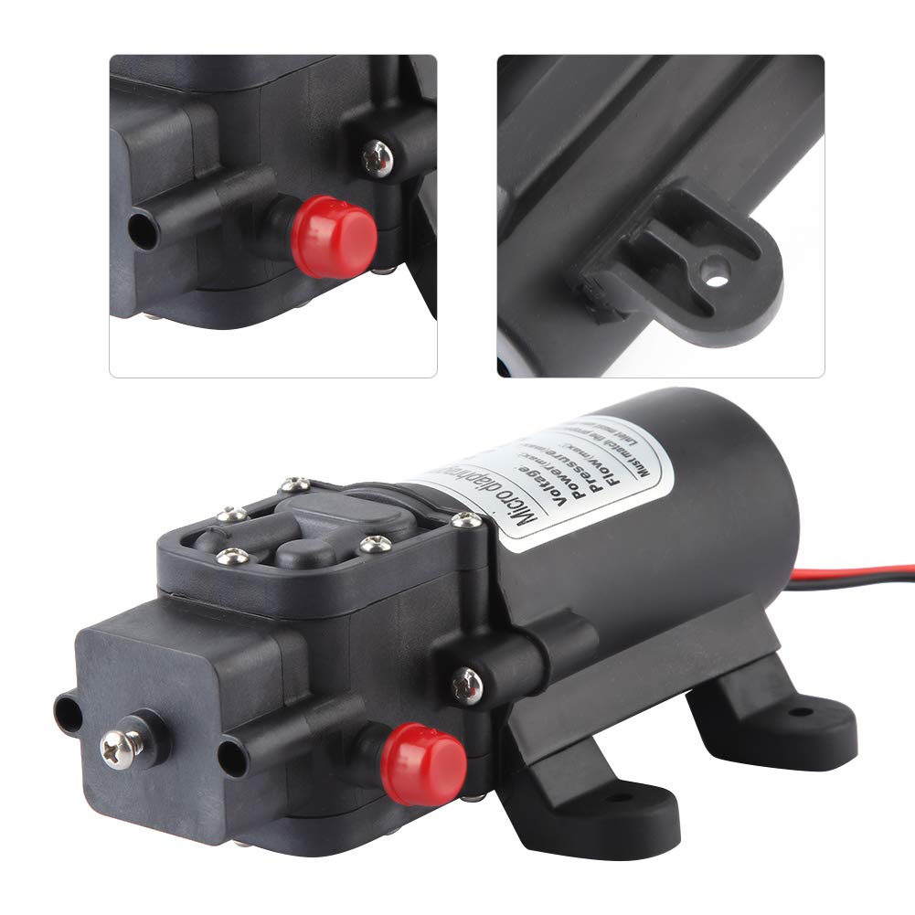 Mini membranowa pompa wodna 24 V 60 W, min. przepływ 5 l, zasysanie pionowe 1,5 m, ciśnienie maks. 8 kg, wysokość podnoszenia 80 m, mała pompa wspomagająca do oprysków rolniczych,