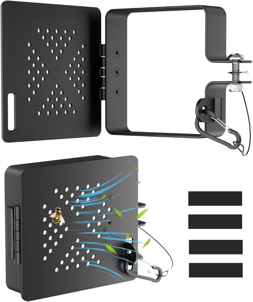Aluminum RV Bumper End Cap for 4x4” Square Bumper Plug, Secure RV Sewer Hose Storage Cover with Hinged Access Door and Vent Holes, Rust-Proof Camper Trailer Essentials for Outside 2 Pack