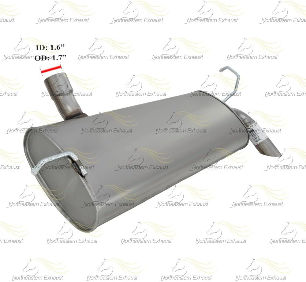 Exhaust Rear Muffler Compatible for 2012-2017 Jeep Wrangler 3.6L | Stainless Steel | Northeastern Exhaust | Includes Clamp | Automotive Replacement Part | Direct Fit