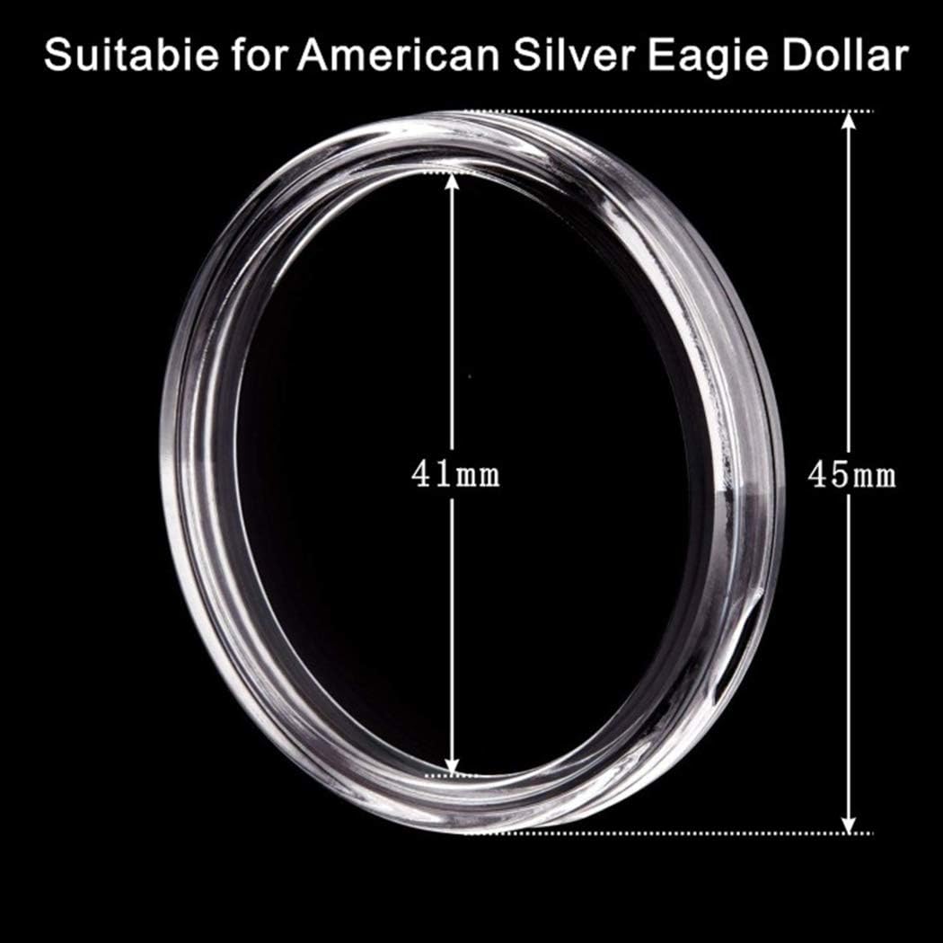 41mm-Coin Capsules Holder Case Plastic Storage Organizer Box for Coin Collection Supplies -60pieces : Office Products