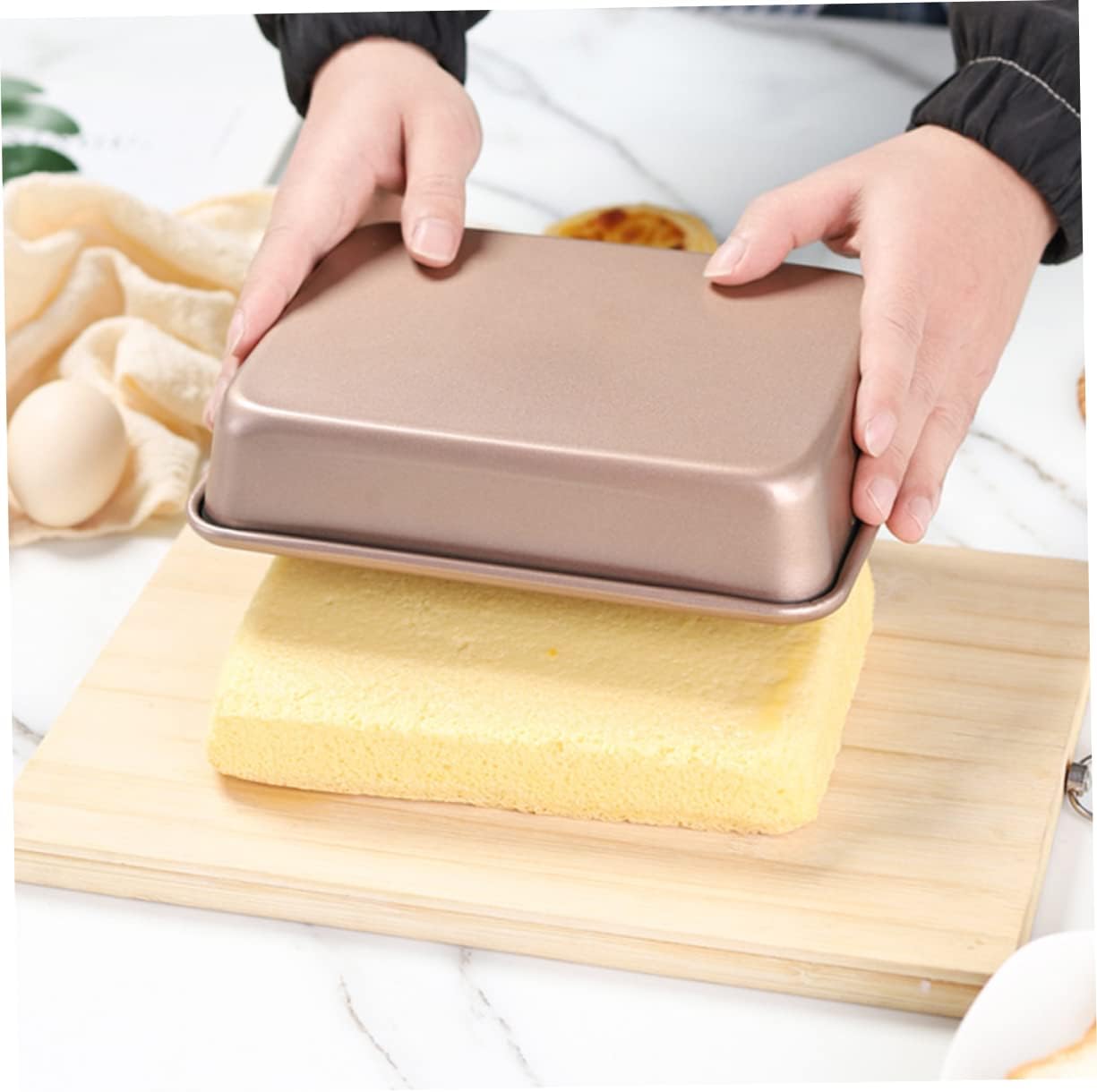 STOBAZA 3pcs Rectangular Bake Pans Nonstick Carbon Steel Baking Tray for Oven Deep Food Container for Cakes and Dishes for Home Kitchen and Barbecues