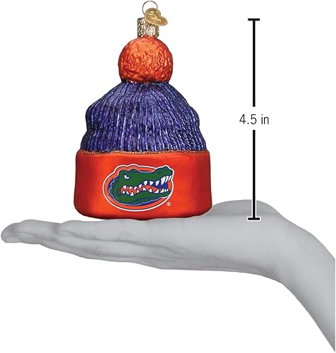 Miniatura 3 de Old World Christmas Adornos Adornos de vidrio soplado de Florida Gators para el árbol de Navidad, Beanie