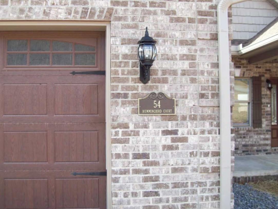 Personalized Cast Metal Address Plaque - MADE IN USA Custom House Number Sign # 68464 Two Lines