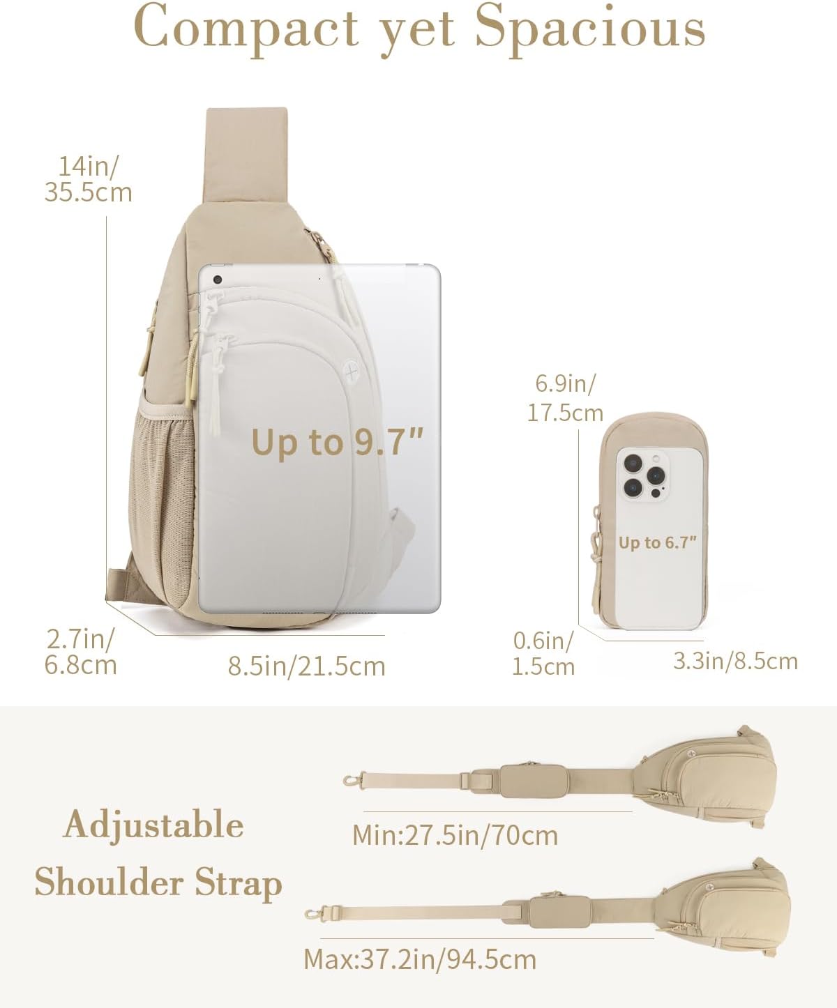 Sling Bag Nylon Crossbody Bags for Women with Anti-theft RFID Blocking Pocket Cross Body Purse Adjustable Shoulder Strap - Image 4