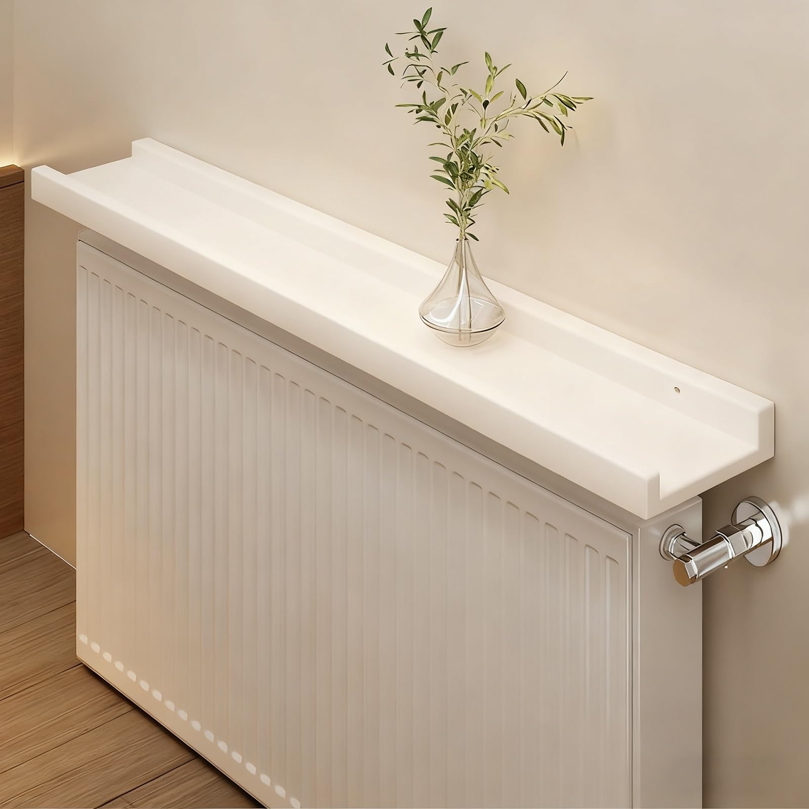 Mensola per termosifone, mensola da parete in stile moderno con bordi rialzati per evitare cadute, capacità di carico 25 kg