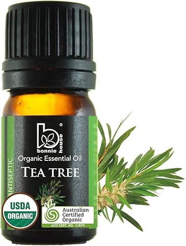 Aceite esencial de árbol de té orgánico USDA orgánico, 100% puro, grado terapéutico para aromaterapia, cuidado de la piel, viajes, difusor, 0.2