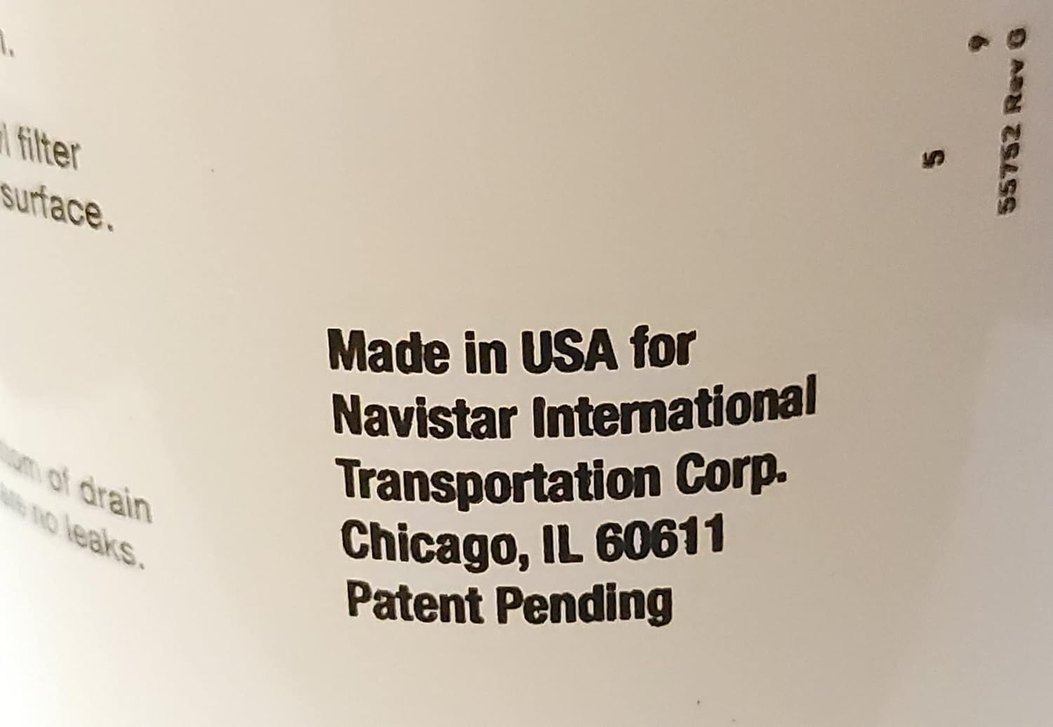 Navistar International Heavy Duty Fuel Filter Water Separator Element - 1677004C91 - Commercial Vehicle/Bus