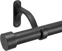 Vista 1 de Barra de cortina de 1 pulgada de diámetro, juego de barras ajustables con soportes y remates de aluminio premium, barras de cortina individuales