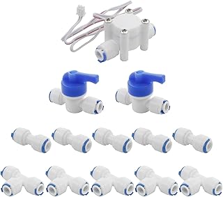 Pxyelec 1/4 inch Quick Connect Ball Valve Water Purifier Control Switch G1/4 Inner Wire, Quick Connect Water Purifiers Tube Fittings for RO Water Reverse Osmosis System(Ball Valve+I+T Type)(Pack of 13)