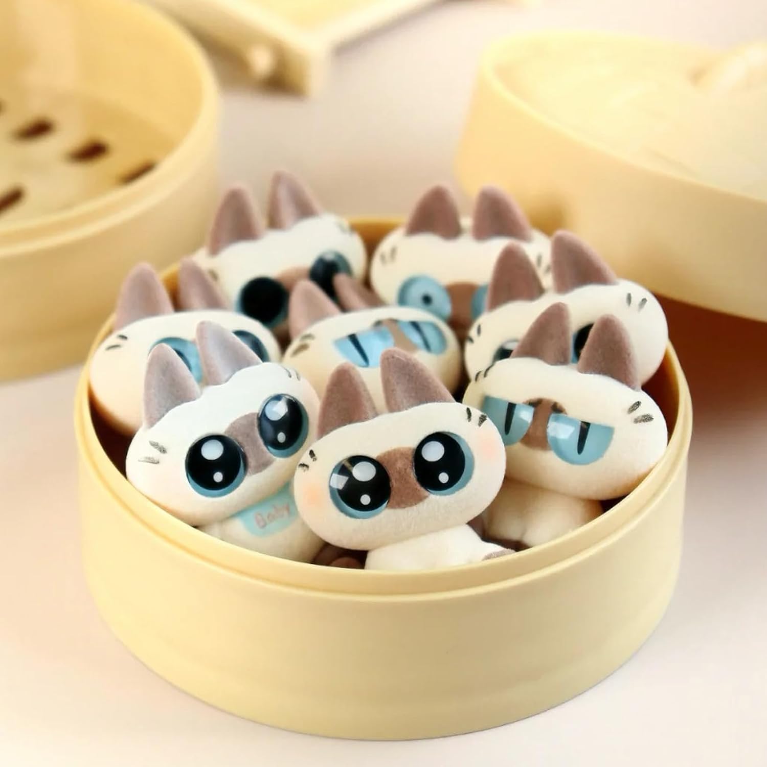 BEEMAI Nobeko Azukisan Mini Bean Series Blind Box Single Box, Contains 3 Figures No Repeat