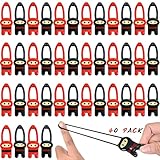 Xeehwb 40 Pcs Stretchy Flying Ninjas,Slingshot Stretch Ninja Toys for Boys & Girls,Ninja Elastic Slingshot in Red&Black,Stretchable Funny Finger Toys for Kids Birthday Party