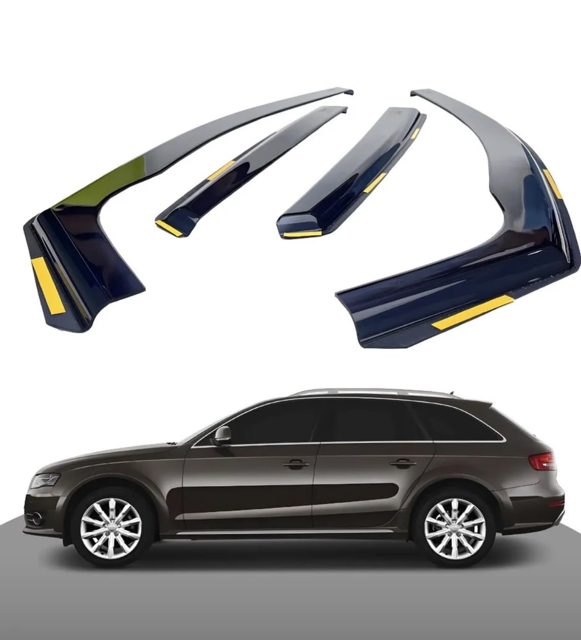 Deflettori Aria Audi A4 B8 Deflettori D'Aria Haibak Per Audi A4 B8 2009-2015 - 4 Pezzi Anteriori, Tinted, In Channel, Protezione UV Protezione Uv Auto - Foto 10