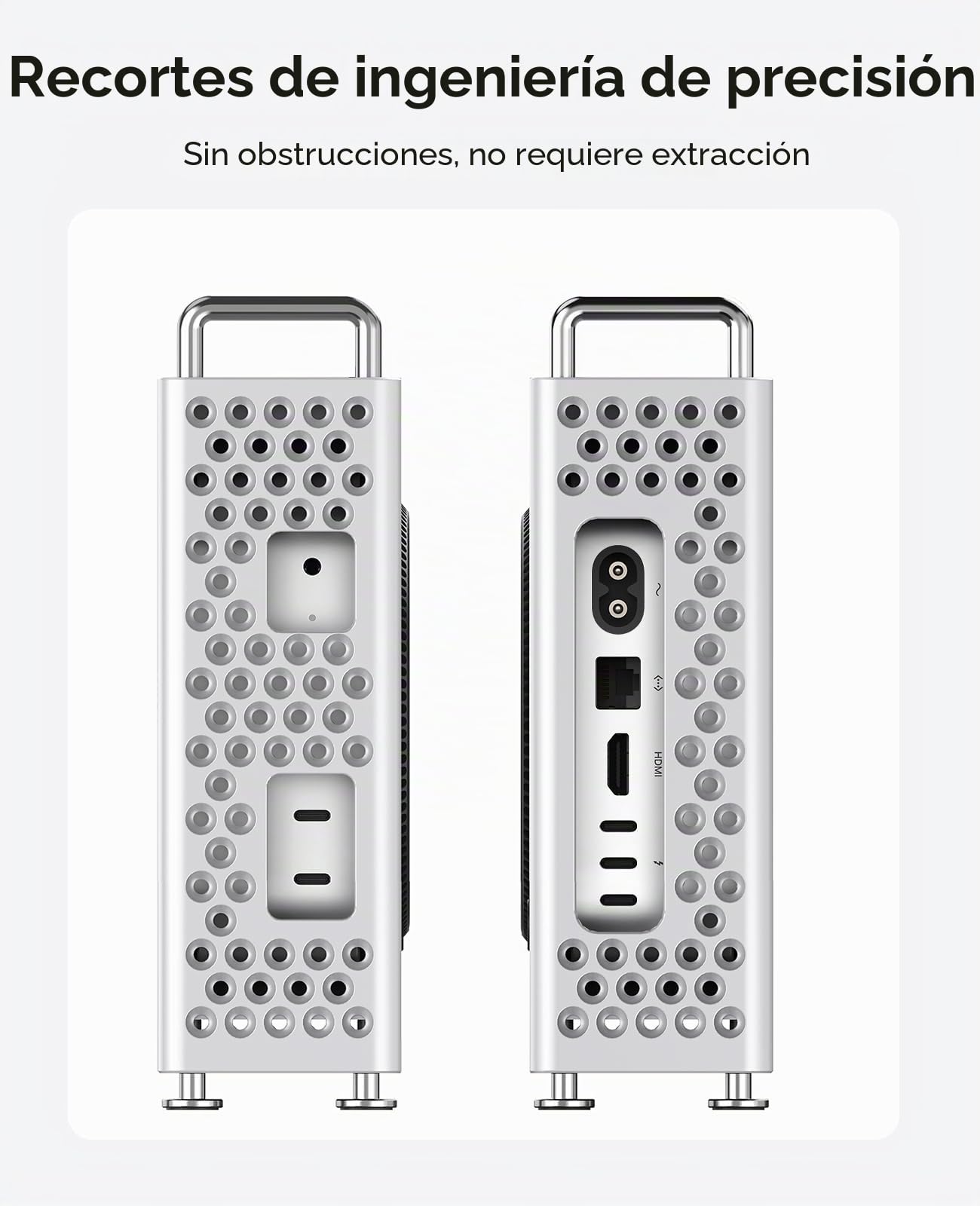 ORICO MiniPro Carcasa de Aluminio Soporte para Mac Mini M4 – Carcasa protectora de pie con capa interior de silicona suave, funda de montaje sin herramientas, base perfecta para Mac mini M4 Pro 2024