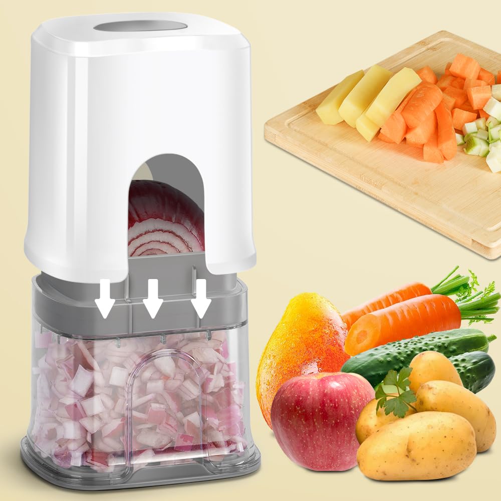 Vegetable Fruit Chopper French Fries Cutter Potato Onion Tomato 3 Sizes Dicer (WHITE)