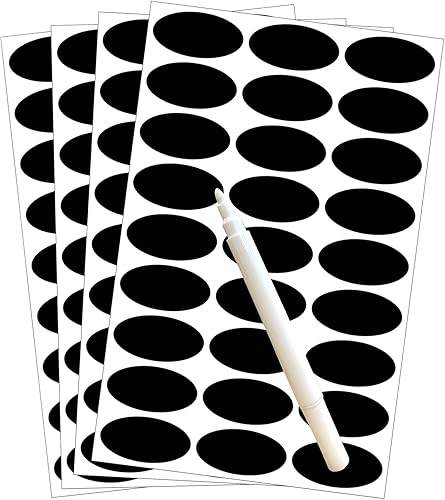 Pequeñas etiquetas ovaladas de pizarra impermeables para tarros de azúcar, fiestas, salas de manualidades, bodas y cocina