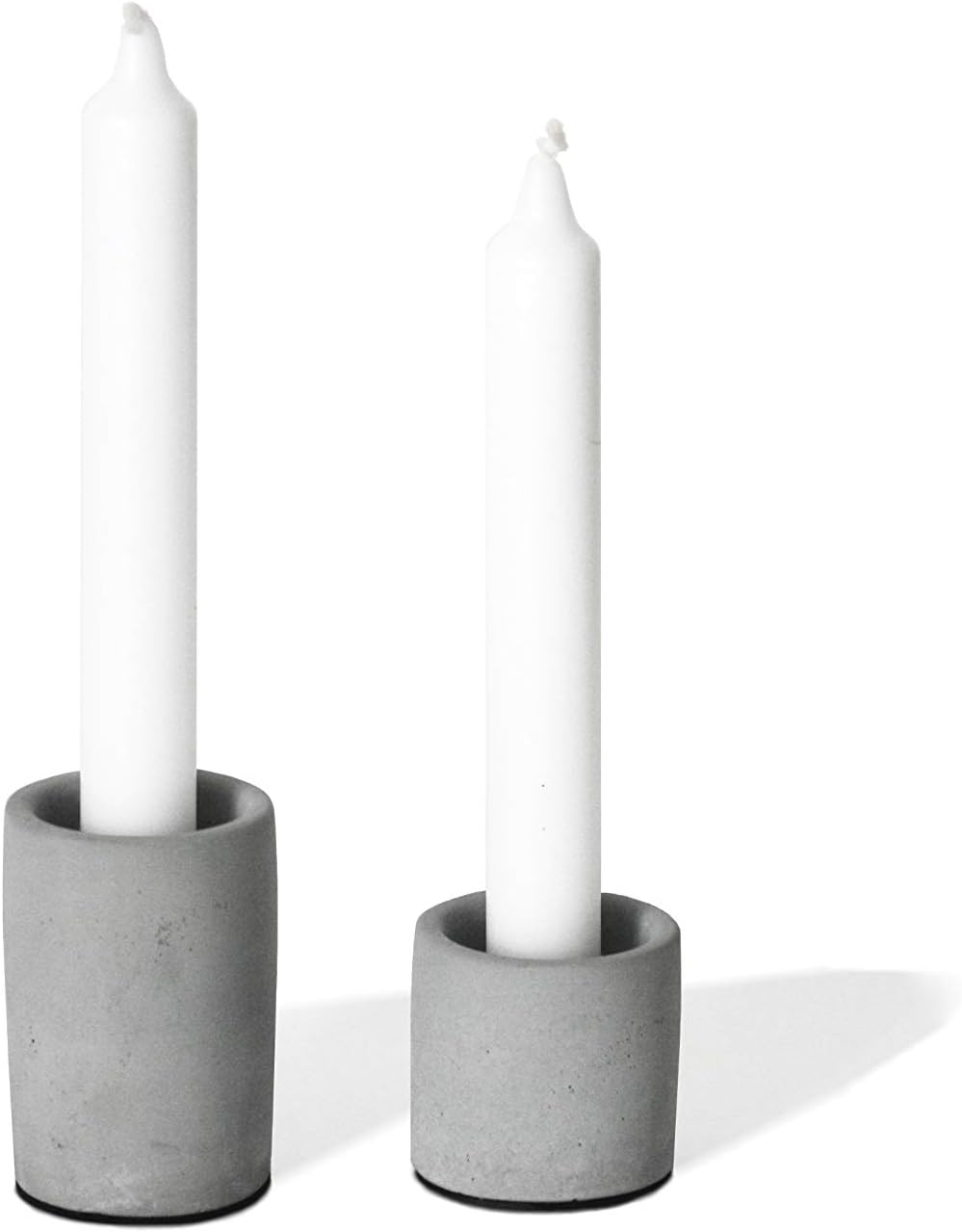 anaan High & Low Candle Holders Tealight Holder Candlestick Holders of Concrete Home Accessories Table Decoration Design Geometric Industrial (Set of 2, L + S)