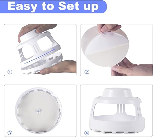 Miniatura 7 de Trampa para pulgas para el hogar, trampa eléctrica de plagas para interiores con 10 recambios de tablero adhesivo, trampa de luz nocturna para