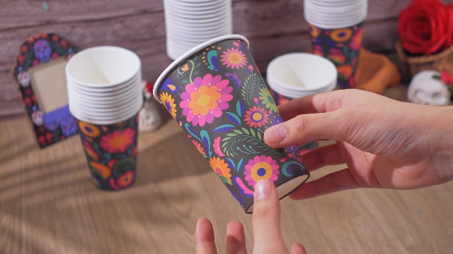 Amazon.com: 50 Pack 12 oz Mexican Disposable Paper Cups Floral
