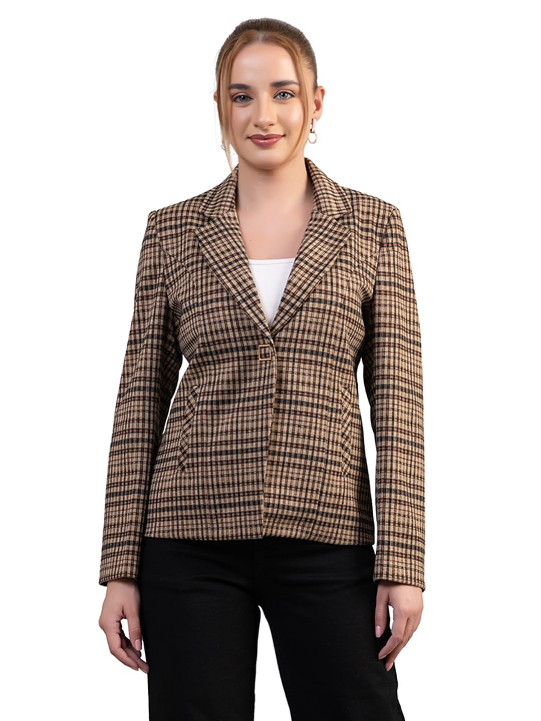 twenty me Winter Wear Casual Wear Tweed Regular Fit with Side pockets Stylish Blazer for Women (4425-Blazer)-picture-35