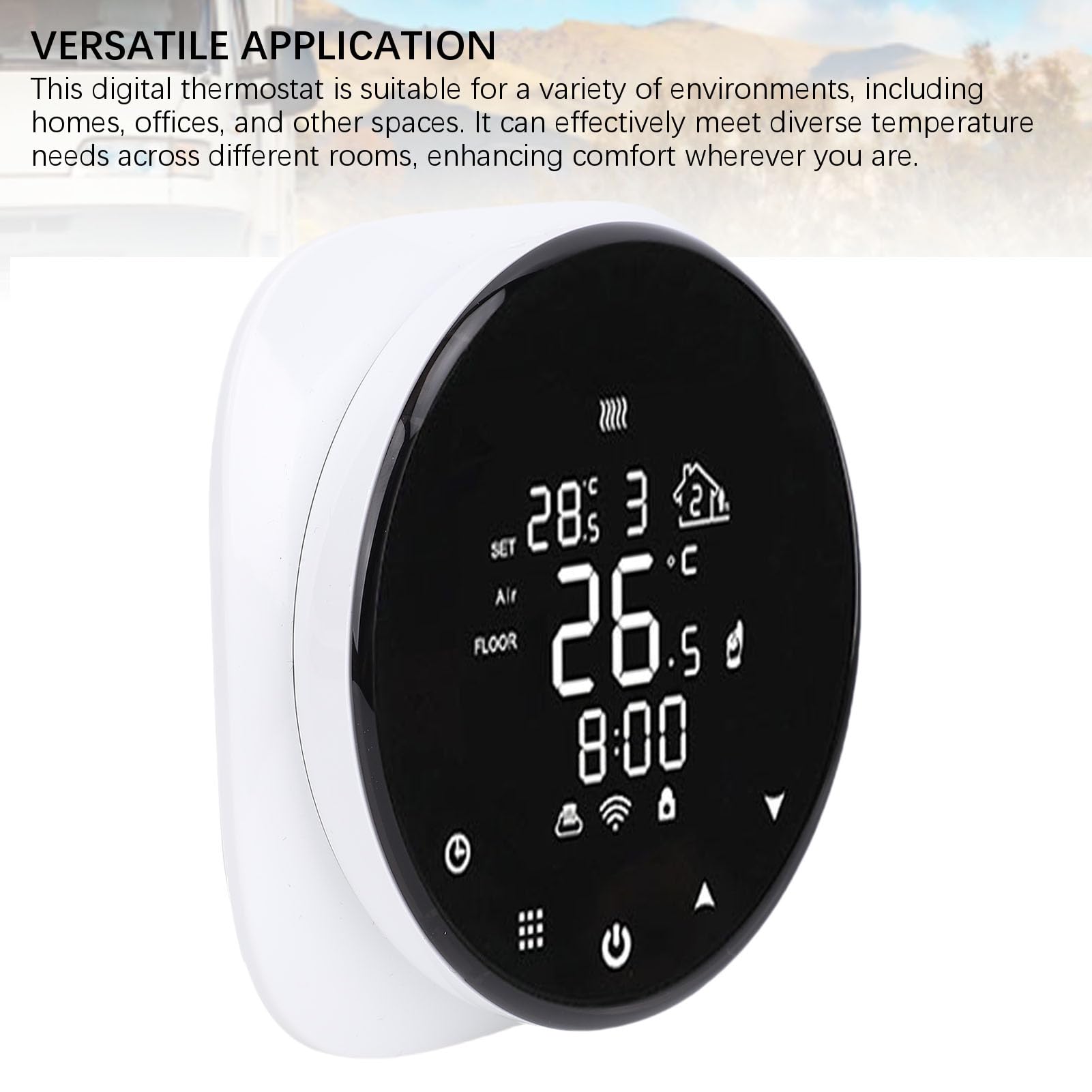 FILFEEL Termostato WiFi Controlador de Temperatura Digital Montado en la Pared para el Hogar y la Oficina - Control Remoto de Aplicaciones Telefónicas, Precisión Precisa de ±0,5 °C, Fácil
