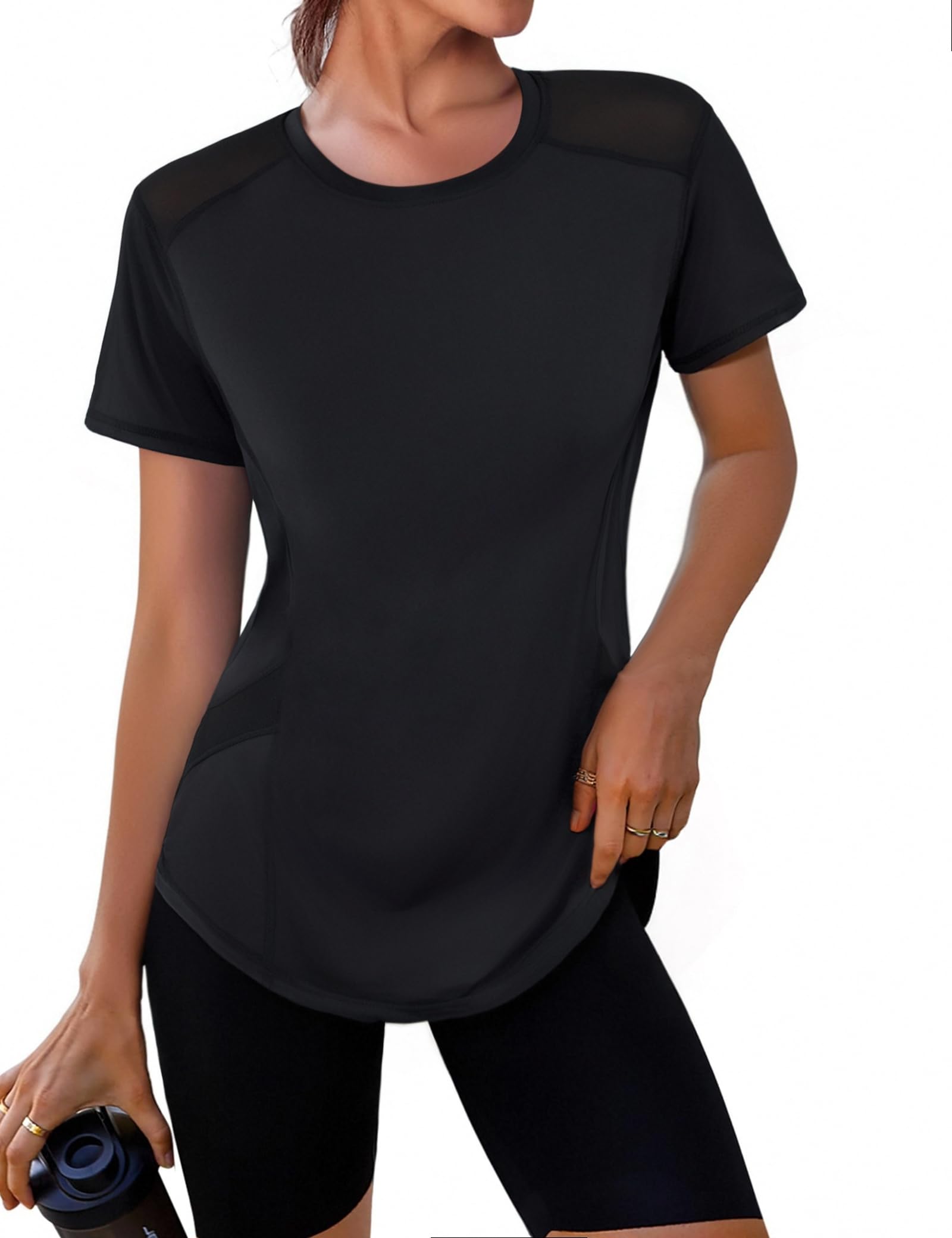 Gyabnw UV Sport Tshirt Damen Sportshirt Funktionsshirt Kurzarm Laufshirt Fitness Top Yoga Schutzkleidung