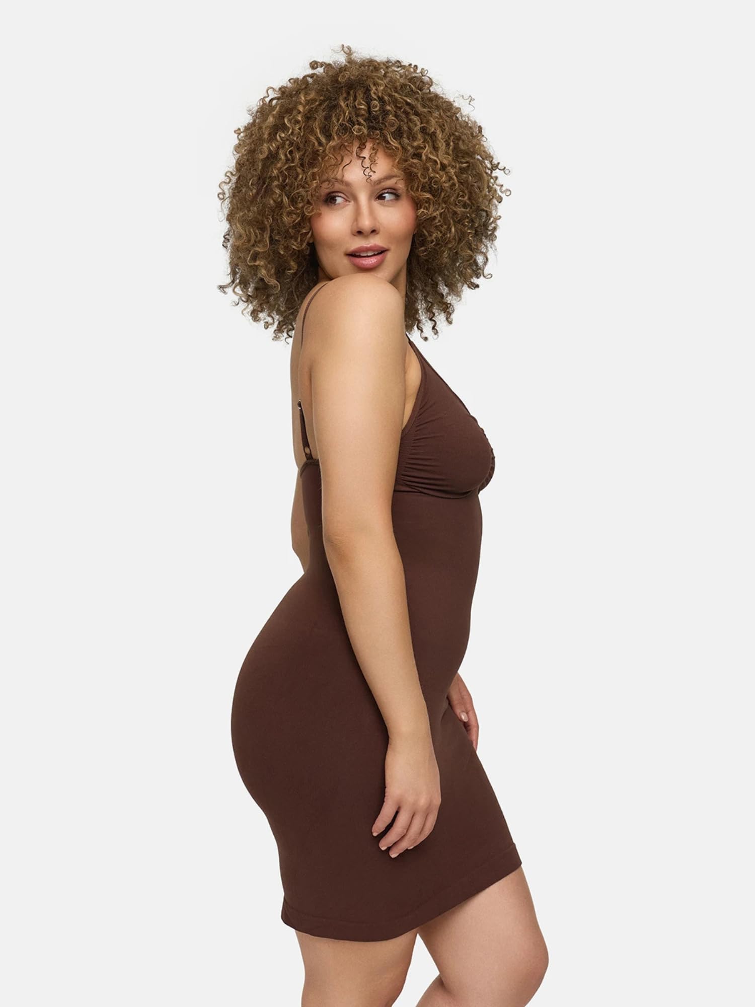 Shaping Cami Dress Damen – Figurformendes Shapewear Kleid mit Bauchkontrolle – Nahtlos & unsichtbar unter Kleidung – Glättende Silhouette mit verstellbaren Trägern