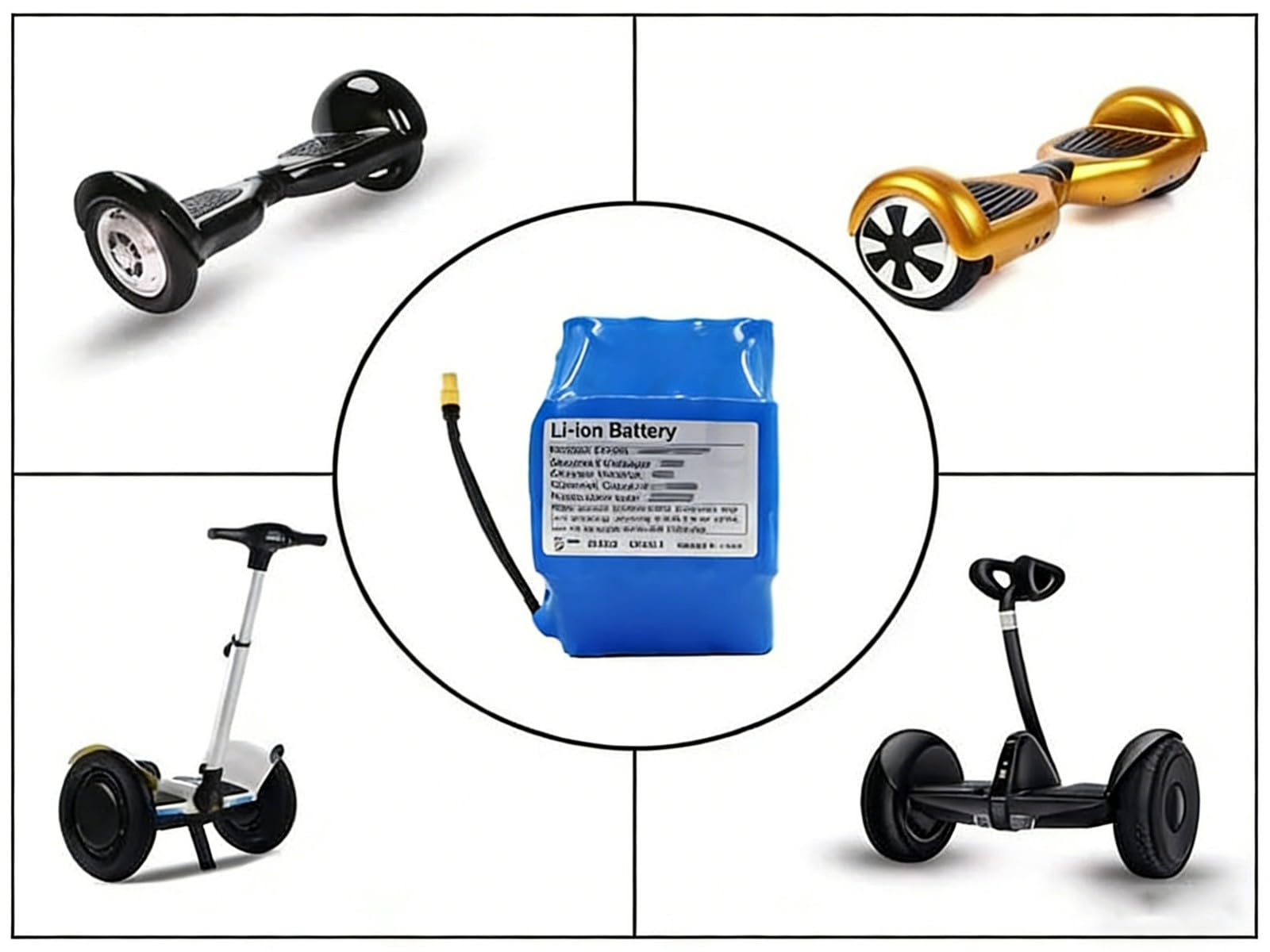 Batterie De Remplacement 36 V 4,4 Ah Pour Hoverboard Électrique 10S2P, Batterie Lithium-Ion 36 V 4&Nbsp;400 Mah Pour Scooters Électriques Et Planches Auto-Équilibrées 36V 4400Mah,XT60