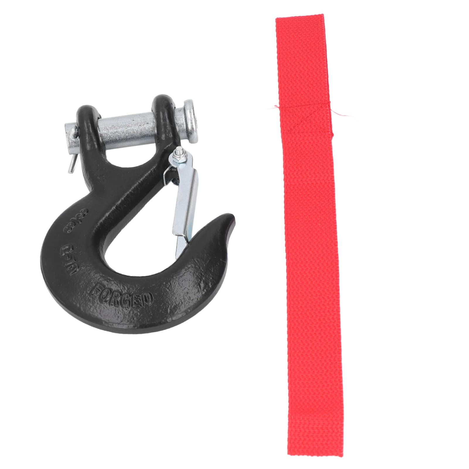 3/8in Clevis Safety Hook Steel 18000lbs Limit Capacity for Port Off Road Lifting (Black)