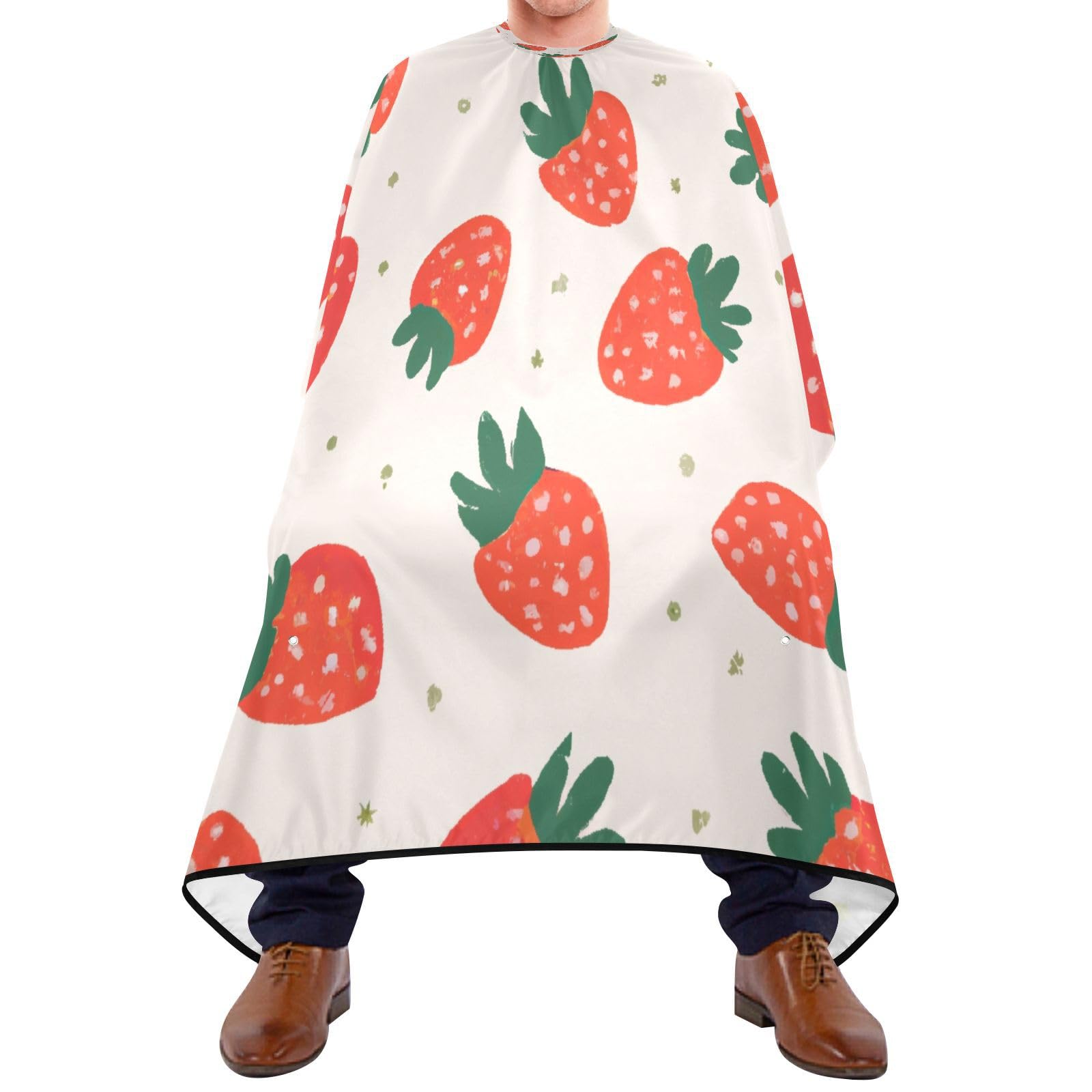 Kigai Strawberry Hair Cutting Cape for Men & Women Waterproof Barber Cape Professional Hairdressing Salon Styling Apron with Adjustable Closure Snap