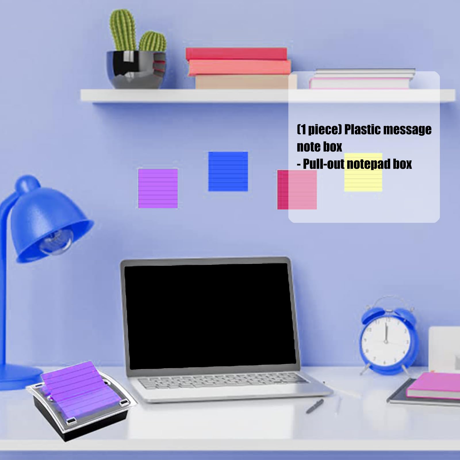 Organiseur de notes extensible en plastique transparent - Distributeur de notes adhésives pour organisation de bureau - 10,5 x 10 x 4 cm