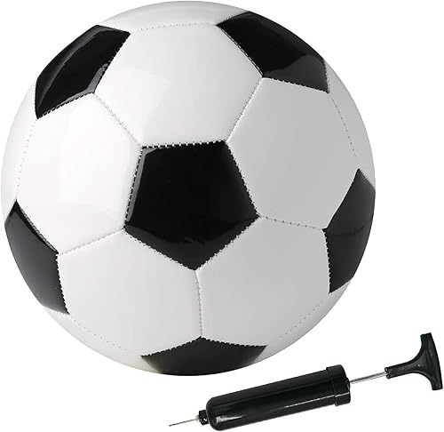 Miniatura 13 de Balón de fútbol tamaño 3, 4, 5, para niños, jóvenes, adultos, para divertirse, de cuero resistente al desgaste, viene con inflador, práctica de