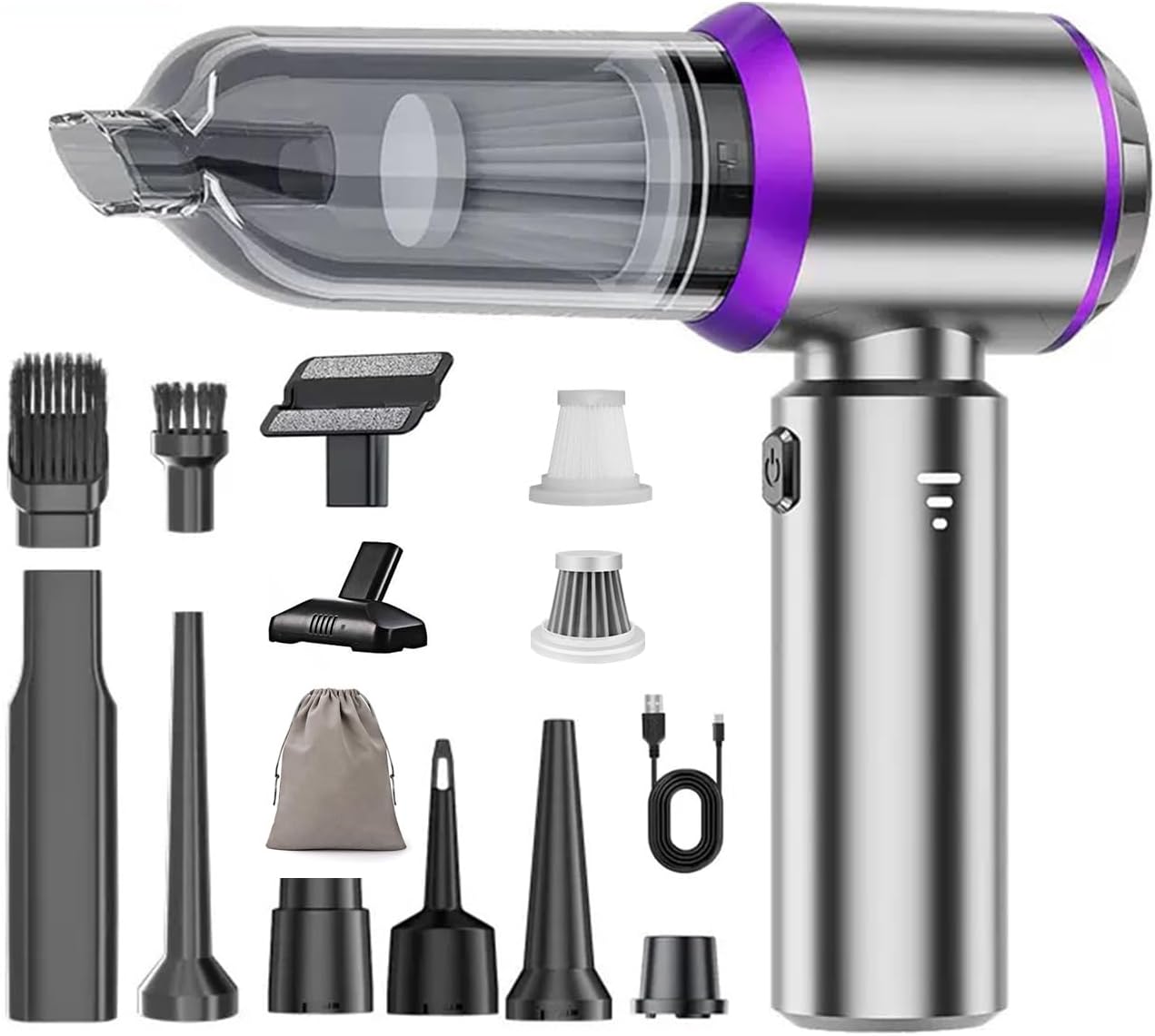 Mini Car Vacuum Cleaner,20000PA 4-in-1 Cordless Handheld Vacuum Cleaner with 6000mAh Battery Brushless Motor Hand Held Vacuum Air Duster & Air Blower & Pump for Car,Office and Home Cleaning Mini Car Vacuum Cleaner,20000PA 4-in-1 Cordless Handheld Vacuum Cleaner with 6000mAh Battery Brushless Motor Hand Held Vacuum Air Duster & Air Blower & Pump for Car,Office and Home Cleaning