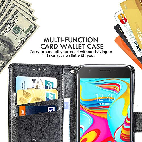 Capas de celular para Xiaomi Redmi 9A Capa carteira de couro PU Flip [3D em relevo ][Borboleta dupla