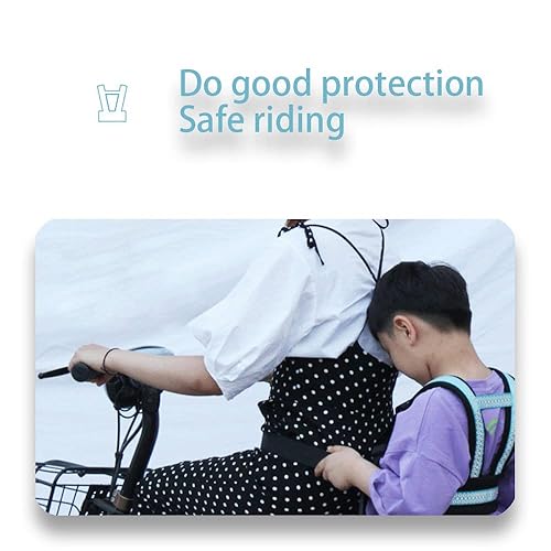 Miniatura 3 de Cinturón de asiento trasero de motocicleta para niños, evita caídas, la longitud se puede ajustar, transpirable, no congestiona, reflectante de
