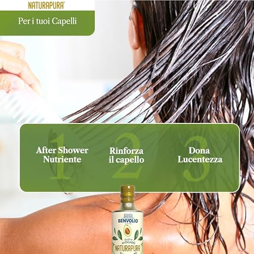 BENVOLIO – Desodoriertes Avocadoöl Naturapura 500 ml – Für Salate, Kochen & Braten – Gesunde Alternative zu Olivenöl – Hoher Rauchpunkt – Für Küche & Körperpflege