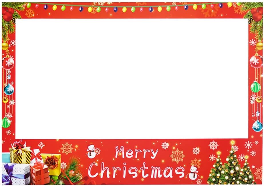 Christmas Photo Booth Prop Frame, Xmas/New Year Party Supplies Decoration