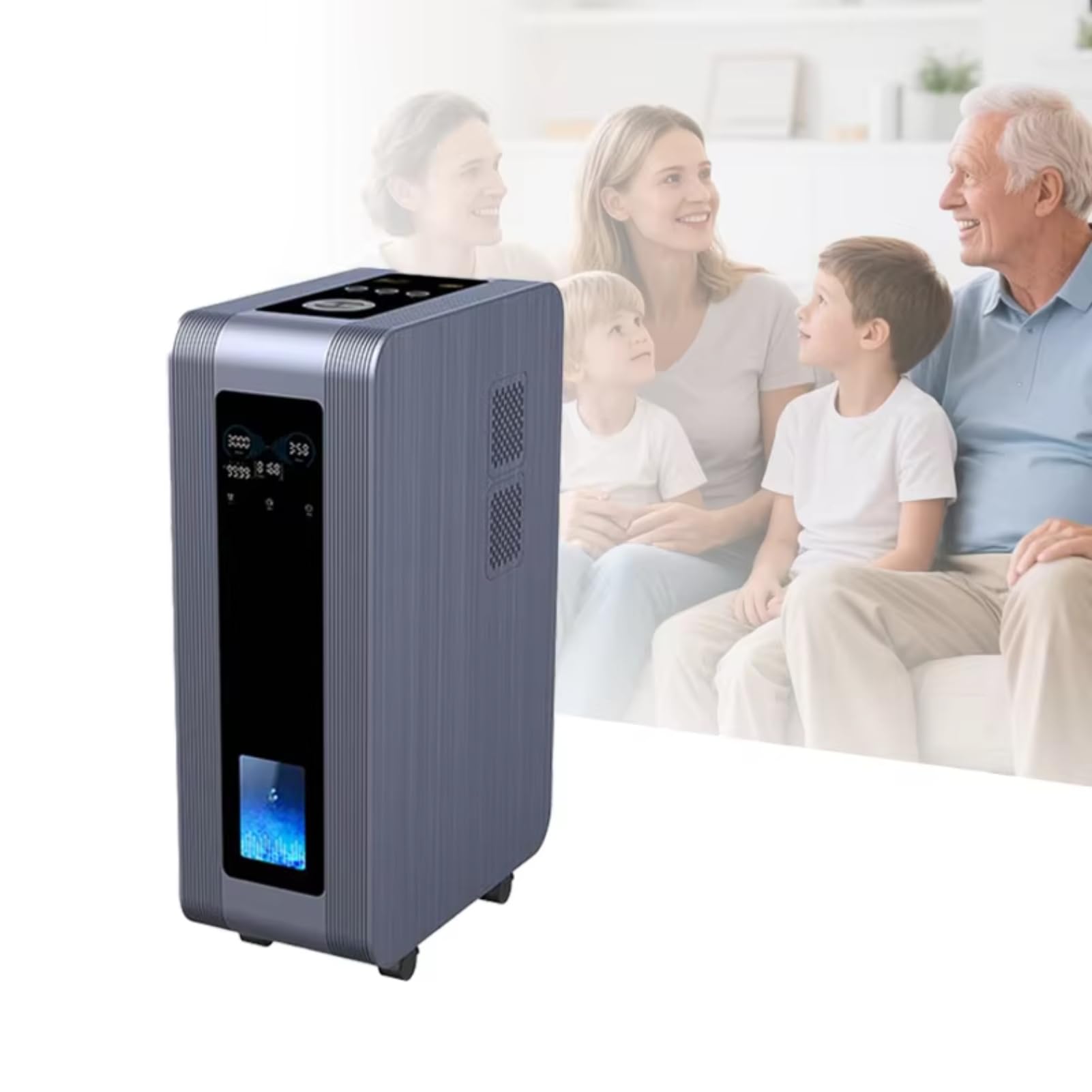 Macchina per Inalazione di Idrogeno, Inalatore H2 con Elettrolisi PEM 2400-4200 ml/min, Inalatore Alta Efficienza per Casa e Ufficio, Ideale per Relax Quotidiano 3600ml/min