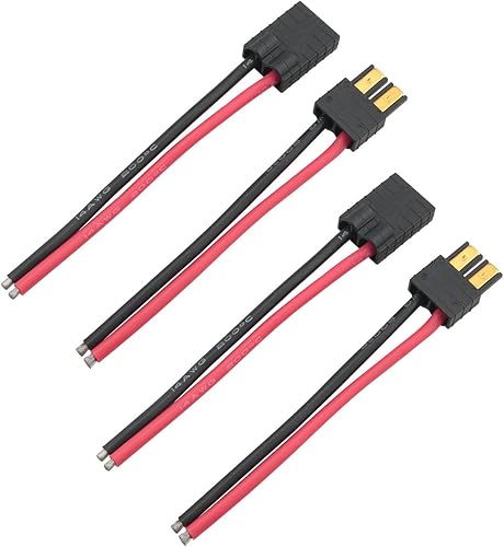 Ruiwaer 2 pares negro Rc Lipo batería de silicona Cable de alambre machohembra Conector de silicona 14AWG para Rc Lipo batería Drone Car Truck