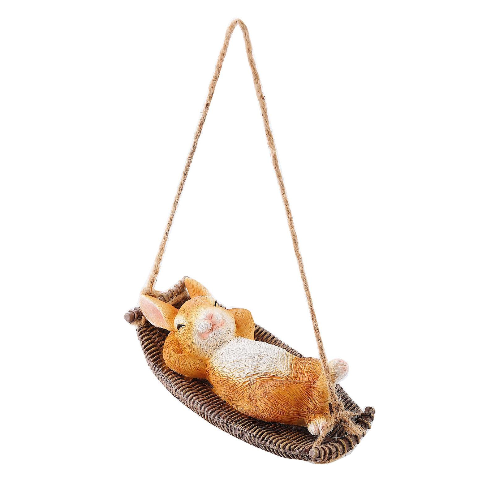 Amazon.co.jp: ハンモック ブランコ かわいい 樹脂製 横たわるうさぎ