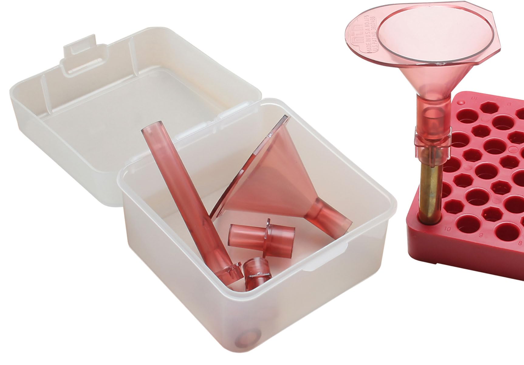 MTM Unisex-Erwachsene Powder Funnel Kit AF7 Universal Power Trichter-Set, transparent rot, 8.5in. x 5.25in. x 3.25in, Ansicht 2
